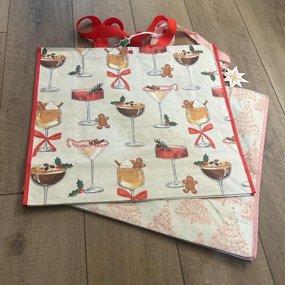 Homegoods TJMaxx Marshalls Christmas Pink Trees & Christmas Cocktails Bags NWT